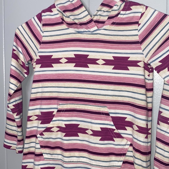 Tea Collection Girl’s Long Sleeve Southwestern Aztec Print Hooded Tunic Size 8 - Picture 2 of 9